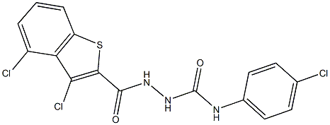 N-(4-chlorophenyl)-2-[(3,4-dichloro-1-benzothien-2-yl)carbonyl]hydrazinecarboxamide Structure