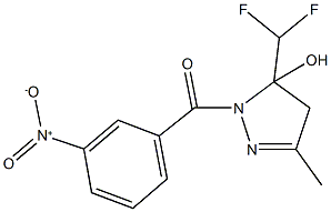 5-(difluoromethyl)-1-{3-nitrobenzoyl}-3-methyl-4,5-dihydro-1H-pyrazol-5-ol Structure