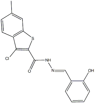 3-chloro-N'-(2-hydroxybenzylidene)-6-methyl-1-benzothiophene-2-carbohydrazide,444927-29-1,结构式