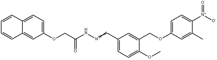 N'-[3-({4-nitro-3-methylphenoxy}methyl)-4-methoxybenzylidene]-2-(2-naphthyloxy)acetohydrazide,444927-55-3,结构式