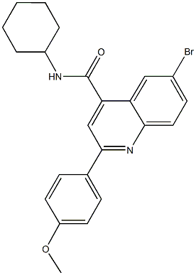 6-bromo-N-cyclohexyl-2-(4-methoxyphenyl)-4-quinolinecarboxamide,444927-62-2,结构式