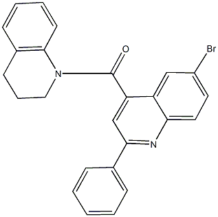 1-[(6-bromo-2-phenyl-4-quinolinyl)carbonyl]-1,2,3,4-tetrahydroquinoline Structure