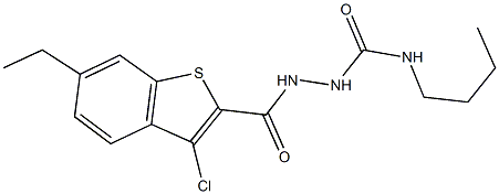 N-butyl-2-[(3-chloro-6-ethyl-1-benzothien-2-yl)carbonyl]hydrazinecarboxamide,444927-79-1,结构式