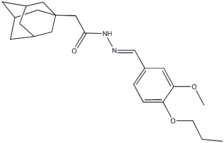2-(1-adamantyl)-N'-(3-methoxy-4-propoxybenzylidene)acetohydrazide Struktur
