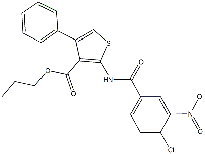 propyl 2-({4-chloro-3-nitrobenzoyl}amino)-4-phenyl-3-thiophenecarboxylate Structure