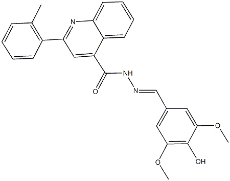 444928-08-9 N'-(4-hydroxy-3,5-dimethoxybenzylidene)-2-(2-methylphenyl)-4-quinolinecarbohydrazide