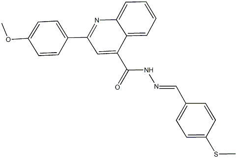 2-(4-methoxyphenyl)-N'-[4-(methylsulfanyl)benzylidene]-4-quinolinecarbohydrazide 化学構造式