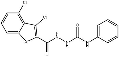 2-[(3,4-dichloro-1-benzothien-2-yl)carbonyl]-N-phenylhydrazinecarboxamide Struktur