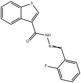 N'-(2-fluorobenzylidene)-1-benzothiophene-3-carbohydrazide Struktur