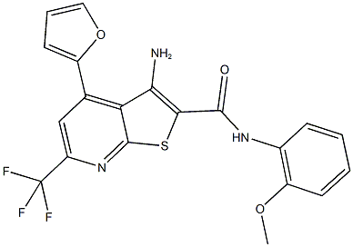 3-amino-4-(2-furyl)-N-(2-methoxyphenyl)-6-(trifluoromethyl)thieno[2,3-b]pyridine-2-carboxamide Structure