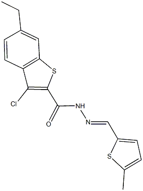 3-chloro-6-ethyl-N'-[(5-methyl-2-thienyl)methylene]-1-benzothiophene-2-carbohydrazide|