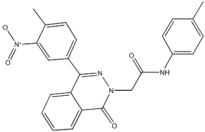 2-(4-{3-nitro-4-methylphenyl}-1-oxophthalazin-2(1H)-yl)-N-(4-methylphenyl)acetamide 化学構造式