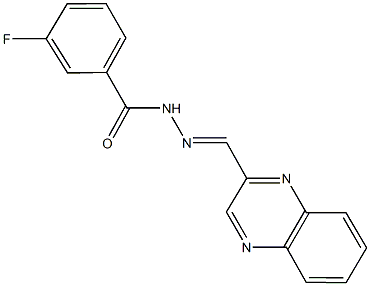 3-fluoro-N'-(2-quinoxalinylmethylene)benzohydrazide Structure