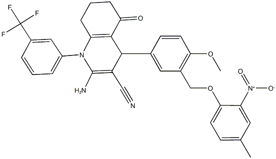 2-amino-4-[3-({2-nitro-4-methylphenoxy}methyl)-4-methoxyphenyl]-5-oxo-1-[3-(trifluoromethyl)phenyl]-1,4,5,6,7,8-hexahydroquinoline-3-carbonitrile|