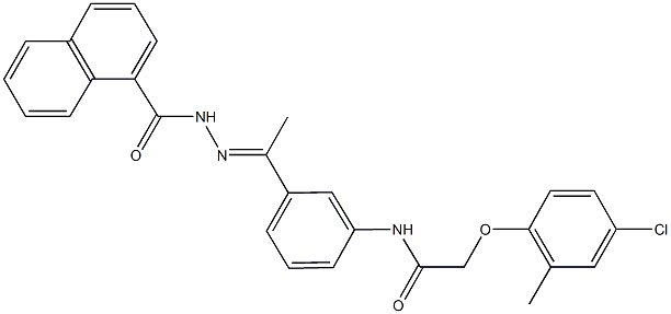 2-(4-chloro-2-methylphenoxy)-N-{3-[N-(1-naphthoyl)ethanehydrazonoyl]phenyl}acetamide 化学構造式