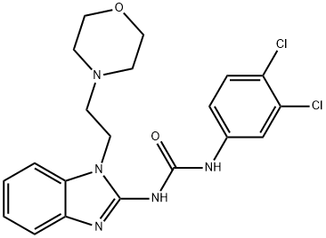 N-(3,4-dichlorophenyl)-N'-[1-(2-morpholin-4-ylethyl)-1H-benzimidazol-2-yl]urea 结构式