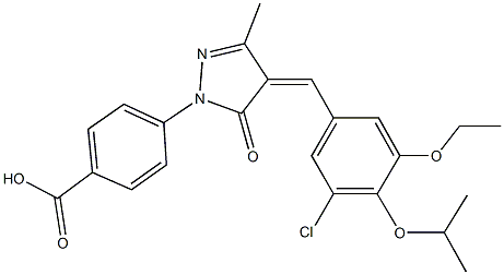 4-[4-(3-chloro-5-ethoxy-4-isopropoxybenzylidene)-3-methyl-5-oxo-4,5-dihydro-1H-pyrazol-1-yl]benzoic acid Structure