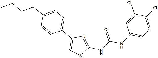 N-[4-(4-butylphenyl)-1,3-thiazol-2-yl]-N'-(3,4-dichlorophenyl)urea Structure