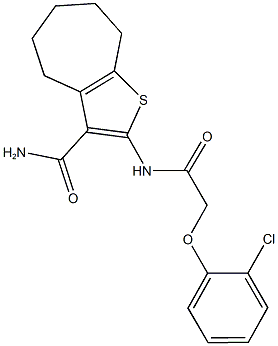 2-{[(2-chlorophenoxy)acetyl]amino}-5,6,7,8-tetrahydro-4H-cyclohepta[b]thiophene-3-carboxamide,444931-59-3,结构式