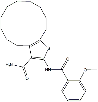 2-[(2-methoxybenzoyl)amino]-4,5,6,7,8,9,10,11,12,13-decahydrocyclododeca[b]thiophene-3-carboxamide Structure