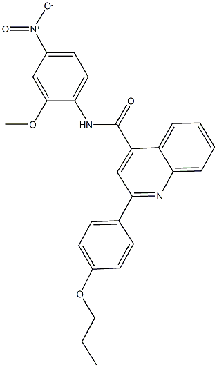 N-{4-nitro-2-methoxyphenyl}-2-(4-propoxyphenyl)-4-quinolinecarboxamide Struktur