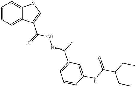 N-{3-[N-(1-benzothien-3-ylcarbonyl)ethanehydrazonoyl]phenyl}-2-ethylbutanamide,444931-86-6,结构式