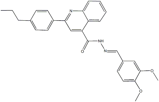 N'-(3,4-dimethoxybenzylidene)-2-(4-propylphenyl)-4-quinolinecarbohydrazide Struktur