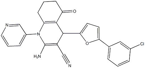 444931-99-1 2-amino-4-[5-(3-chlorophenyl)-2-furyl]-5-oxo-1-pyridin-3-yl-1,4,5,6,7,8-hexahydroquinoline-3-carbonitrile