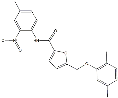 5-[(2,5-dimethylphenoxy)methyl]-N-{2-nitro-4-methylphenyl}-2-furamide 化学構造式