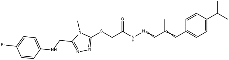 444932-36-9 2-({5-[(4-bromoanilino)methyl]-4-methyl-4H-1,2,4-triazol-3-yl}sulfanyl)-N'-[3-(4-isopropylphenyl)-2-methyl-2-propenylidene]acetohydrazide