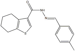 N'-(4-methylbenzylidene)-4,5,6,7-tetrahydro-1-benzothiophene-3-carbohydrazide,444932-45-0,结构式