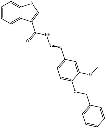 N'-[4-(benzyloxy)-3-methoxybenzylidene]-1-benzothiophene-3-carbohydrazide Struktur