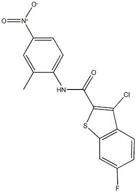 3-chloro-6-fluoro-N-{4-nitro-2-methylphenyl}-1-benzothiophene-2-carboxamide,444932-85-8,结构式