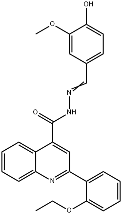 2-(2-ethoxyphenyl)-N'-(4-hydroxy-3-methoxybenzylidene)-4-quinolinecarbohydrazide 结构式