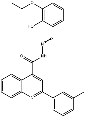 N'-(3-ethoxy-2-hydroxybenzylidene)-2-(3-methylphenyl)-4-quinolinecarbohydrazide Struktur