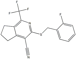 3-[(2-fluorobenzyl)sulfanyl]-1-(trifluoromethyl)-6,7-dihydro-5H-cyclopenta[c]pyridine-4-carbonitrile|