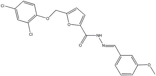 5-[(2,4-dichlorophenoxy)methyl]-N'-(3-methoxybenzylidene)-2-furohydrazide Structure