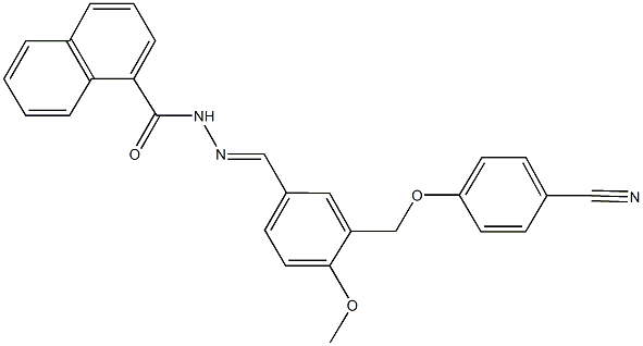 N'-{3-[(4-cyanophenoxy)methyl]-4-methoxybenzylidene}-1-naphthohydrazide 化学構造式