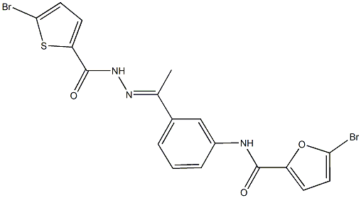 5-bromo-N-(3-{N-[(5-bromo-2-thienyl)carbonyl]ethanehydrazonoyl}phenyl)-2-furamide 结构式