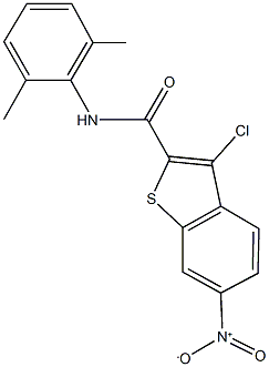 3-chloro-N-(2,6-dimethylphenyl)-6-nitro-1-benzothiophene-2-carboxamide 化学構造式