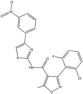 3-(2-chloro-6-fluorophenyl)-N-(4-{3-nitrophenyl}-1,3-thiazol-2-yl)-5-methyl-4-isoxazolecarboxamide,444933-23-7,结构式