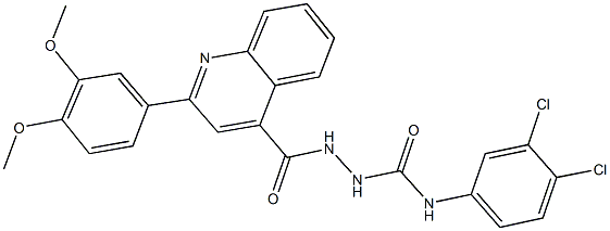 N-(3,4-dichlorophenyl)-2-{[2-(3,4-dimethoxyphenyl)-4-quinolinyl]carbonyl}hydrazinecarboxamide Struktur