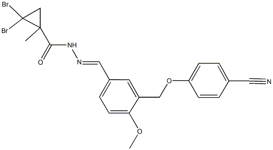 2,2-dibromo-N'-{3-[(4-cyanophenoxy)methyl]-4-methoxybenzylidene}-1-methylcyclopropanecarbohydrazide|