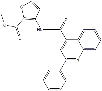 methyl 3-({[2-(2,5-dimethylphenyl)-4-quinolinyl]carbonyl}amino)-2-thiophenecarboxylate,444933-68-0,结构式