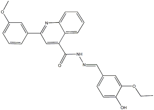 N'-(3-ethoxy-4-hydroxybenzylidene)-2-(3-methoxyphenyl)-4-quinolinecarbohydrazide Structure