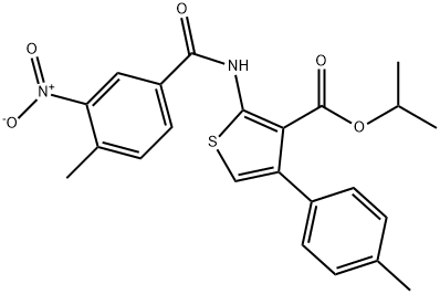 isopropyl 2-({3-nitro-4-methylbenzoyl}amino)-4-(4-methylphenyl)-3-thiophenecarboxylate Structure