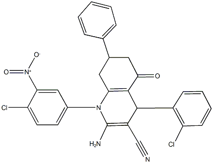 444933-82-8 2-amino-1-{4-chloro-3-nitrophenyl}-4-(2-chlorophenyl)-5-oxo-7-phenyl-1,4,5,6,7,8-hexahydroquinoline-3-carbonitrile