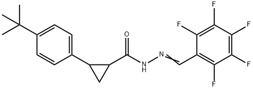 2-(4-tert-butylphenyl)-N'-(2,3,4,5,6-pentafluorobenzylidene)cyclopropanecarbohydrazide,444933-88-4,结构式