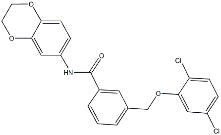 3-[(2,5-dichlorophenoxy)methyl]-N-(2,3-dihydro-1,4-benzodioxin-6-yl)benzamide Struktur