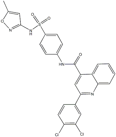 2-(3,4-dichlorophenyl)-N-(4-{[(5-methyl-3-isoxazolyl)amino]sulfonyl}phenyl)-4-quinolinecarboxamide Structure